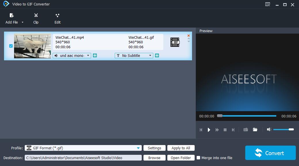 Aiseesoft Video to GIF Converter截图