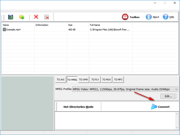 Boxoft Free MP4 to MPG Converter截图