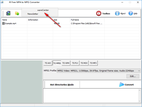 Boxoft Free MP4 to MPG Converter截图