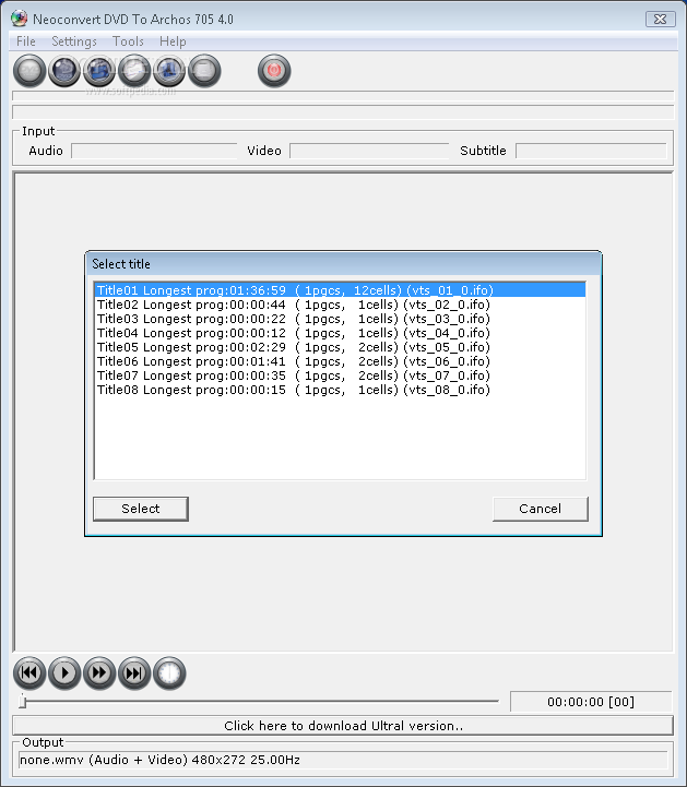 Neoconvert DVD To Archos 705段首LOGO