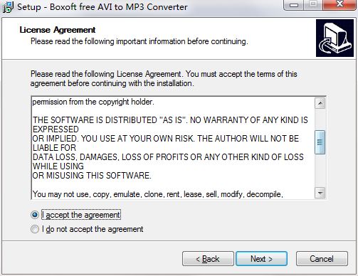 Boxoft free AVI to MP3 Converter截图